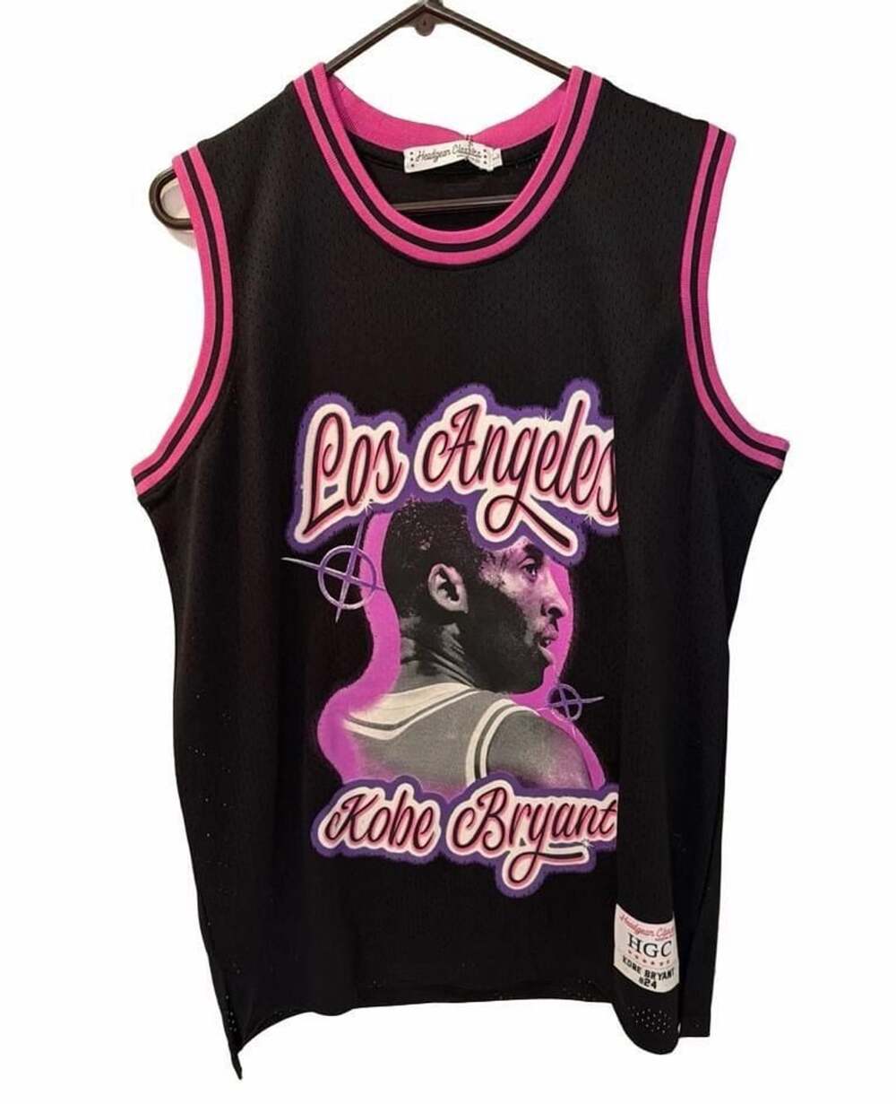 Headgear Classics Kobe Bryant Mamba 24 Los Angeles Basketball Jersey Black/Pink